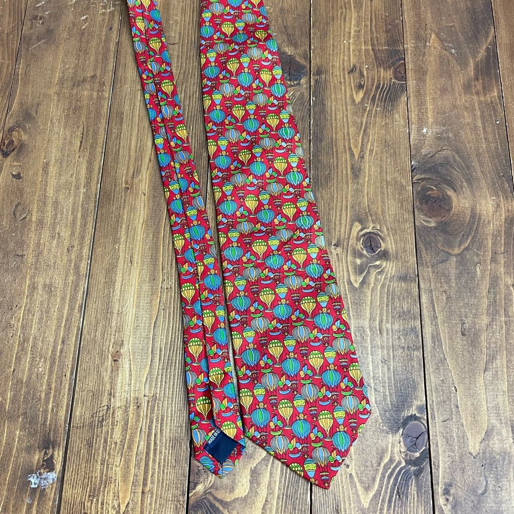 Jos a bank red hot air balloon print silk tie